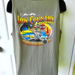 HARLEY-DAVIDSON  men's tank, olive, Large, low country